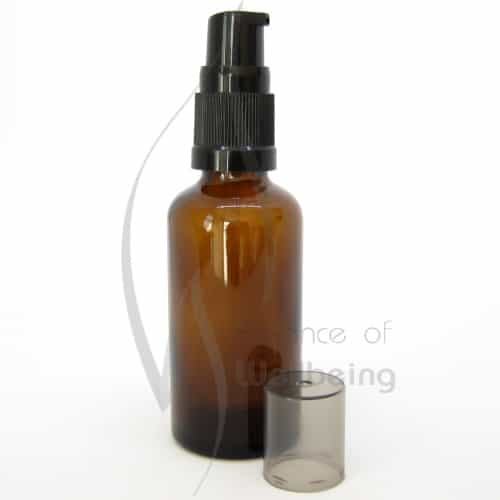 50ml Amber glass bottle with pump attachment 2